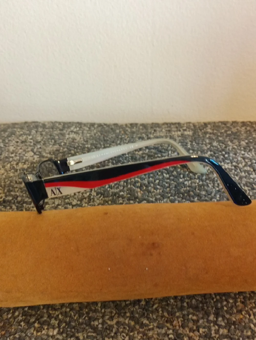 Armani Exchange Unisex Rectangular Glasses in Black and Silver